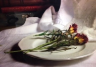 Flowers On White Plate